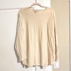 Michael Kors LARGE cotton blend knit cream colored pullover sweater